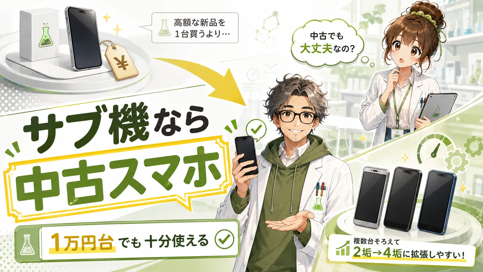 モンスト用サブ機に中古スマホをすすめる理由を解説するアイキャッチ